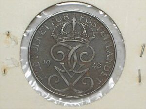 Suécia) 5 Ore - 1948 / World war II / Ferro / Sob / box38