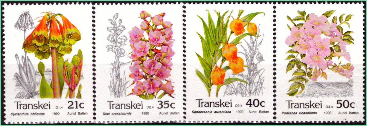 Transkei (África do Sul) - Flores - 1990 - S/Completa