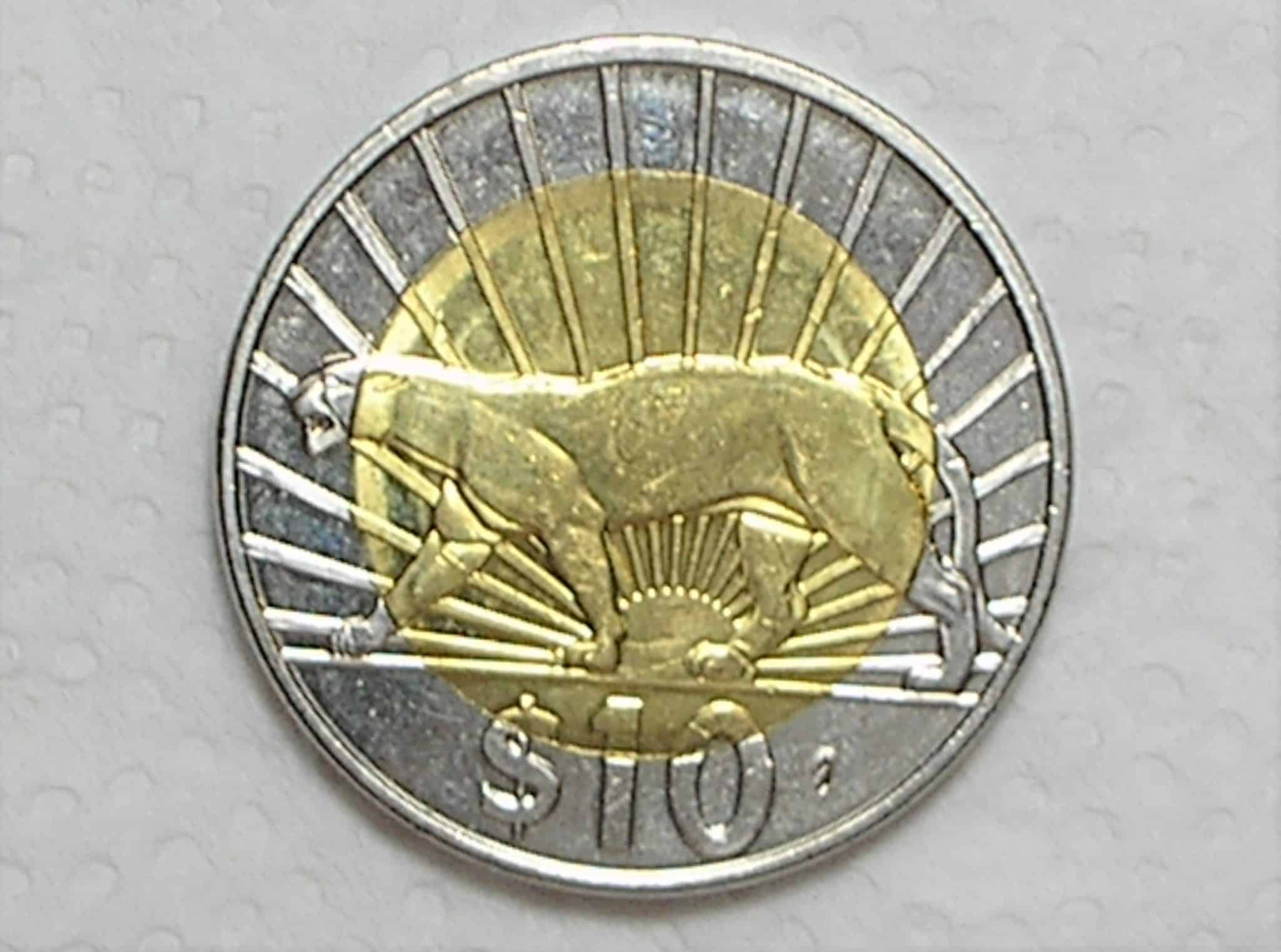 Uruguay) 10 Pesos - 2014 / Bimetal - brilhante Flor de cunho / box4