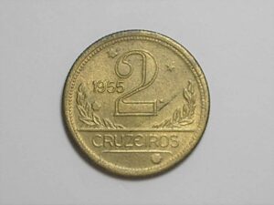 2 cruzeiros - 1955 == Mapa do Brasil == Soberba === Bronze/Al