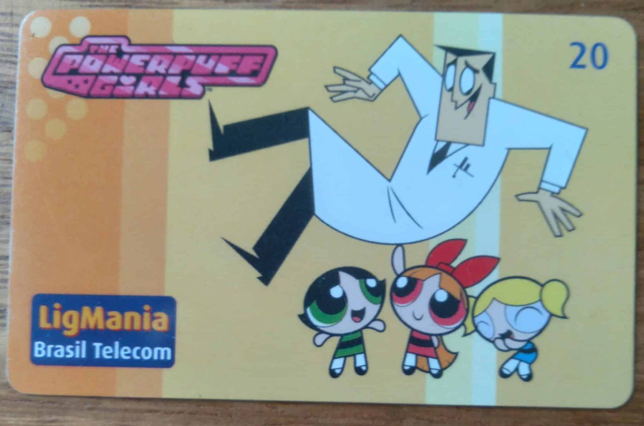 Cartão Brasil Telecom GO Indutivo 2003. Ligmania Cartoon Meninas Superpoderosas.