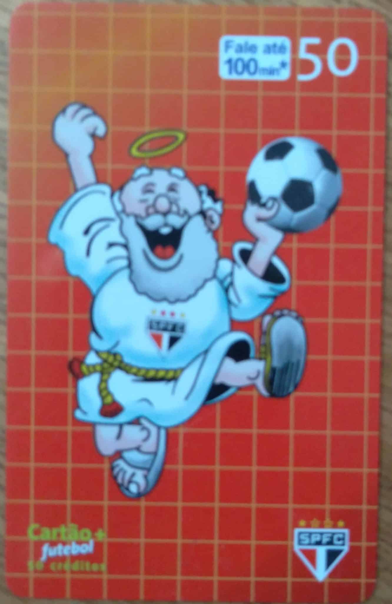 Cartão Brasil Telefônica 2003. História do São Paulo. Mascote.