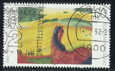 Filatelia Selo Alemanha Pinturas Do Seculo 20 1992 Carimbado Selos Postais