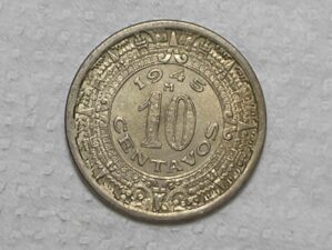 México) 10 Centavos - 1945 / Co/Ni / Sob / box41