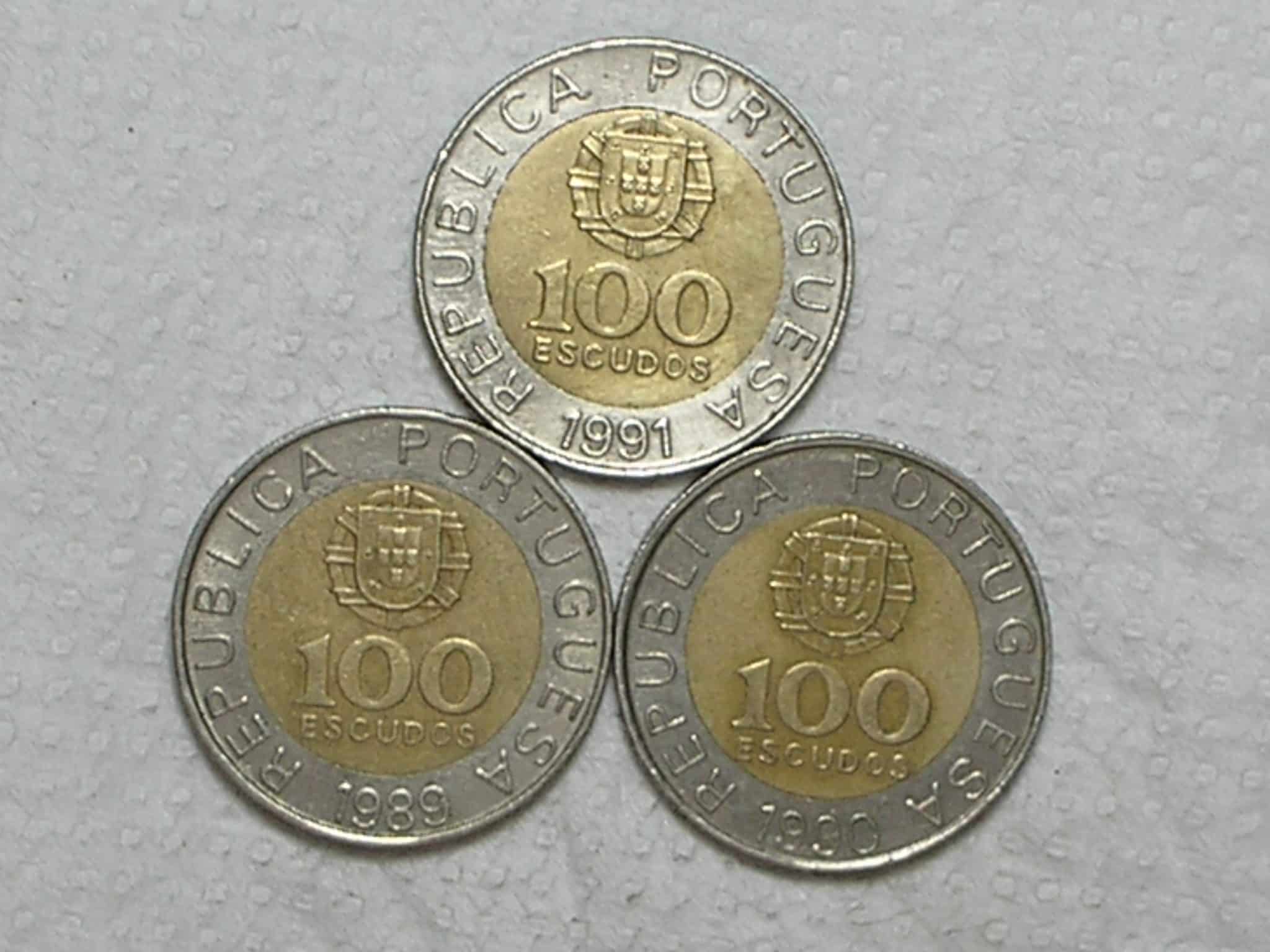 Portugal) 100 Escudos - 1989/1990/1991 / Bimetal / box42