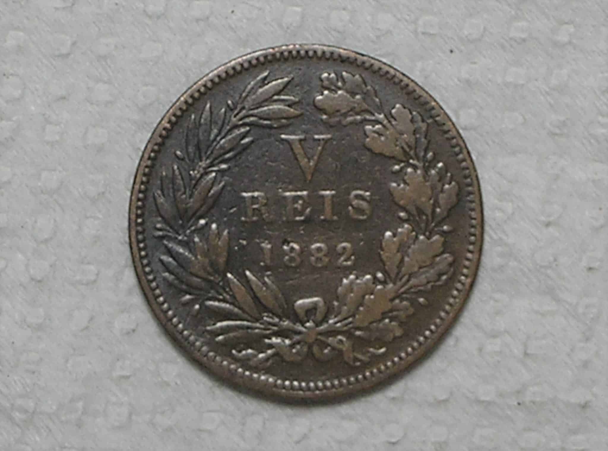 Portugal) V Réis - 1882 / D. Luiz I / Bronze / box42
