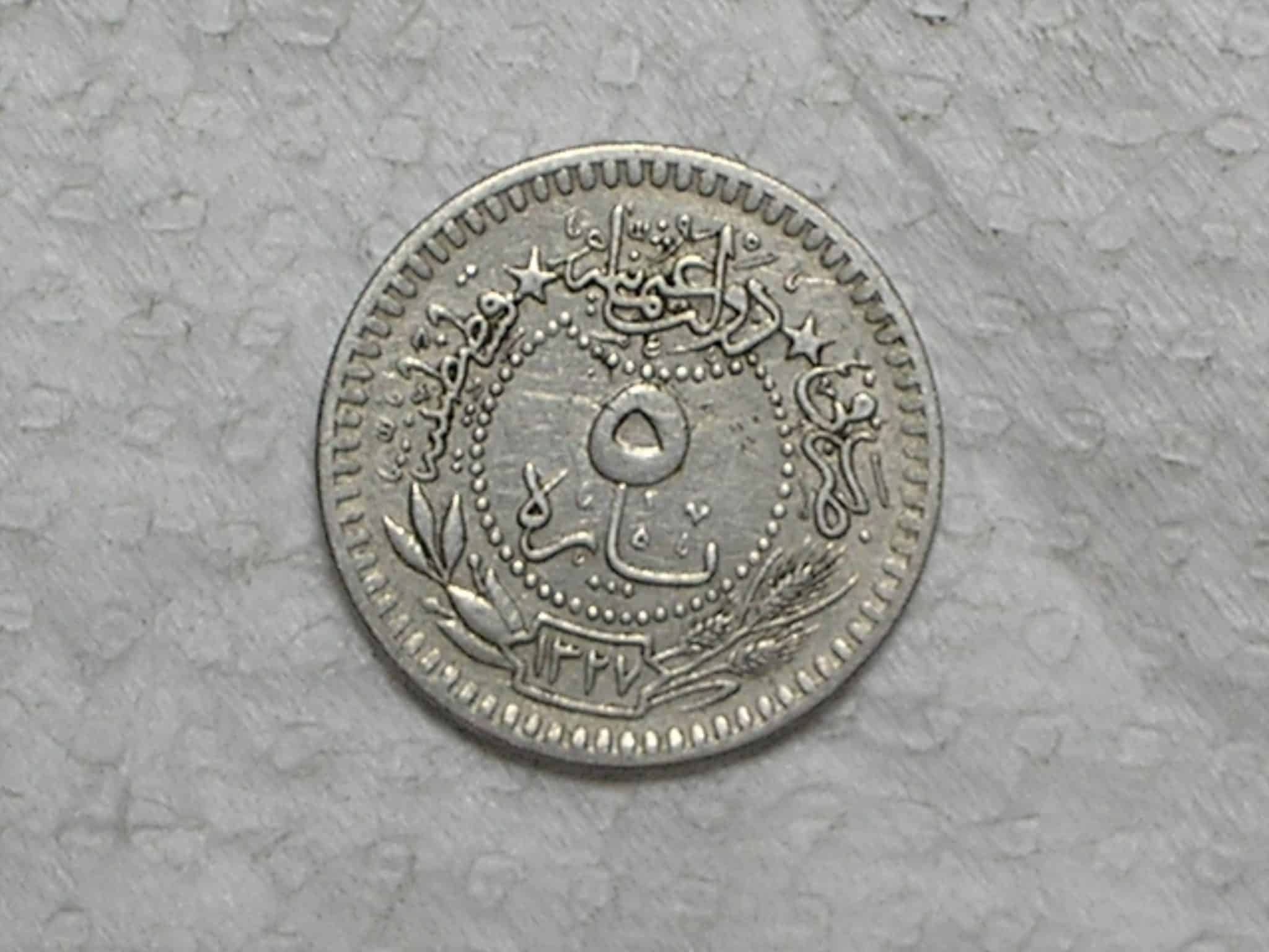 Turquia) 5 Para - 1915-(7) (Ah-1327) / Ni / box42