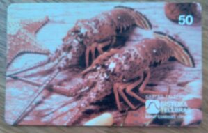 Cartão telefone. Sistema Telebras 00 1998. Comidas Típicas Lagosta ao natural. ICE 1100000