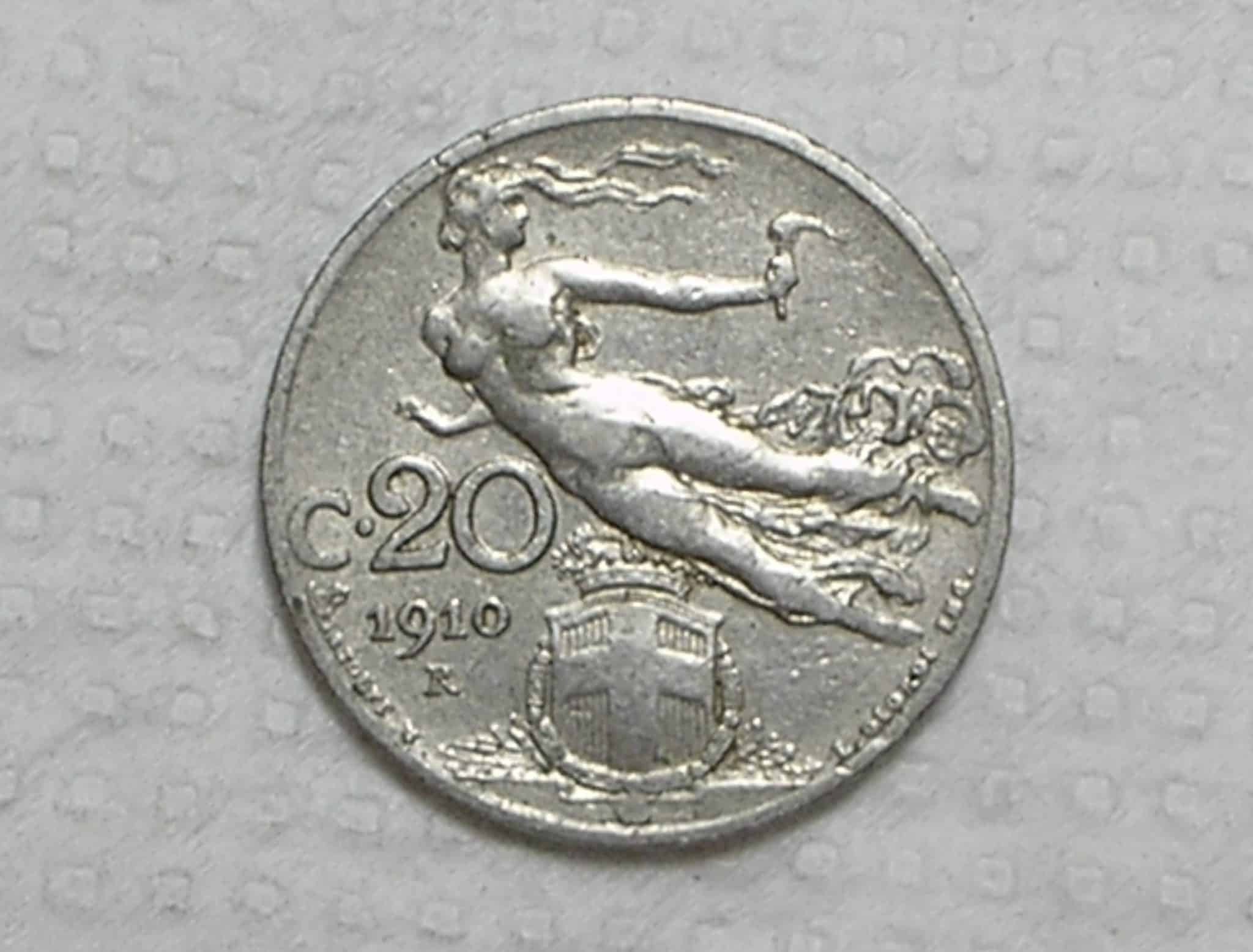 Italia) 20 Centesimi - 1910 / Ni / box45