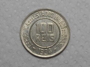 100 Réis - 1934 / Niquel / Flor de cunho / m430