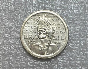 100 Réis de 1932 - Indio - da série vicentina - Sob/Flor