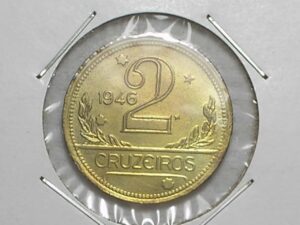 2 Cruzeiros - 1946 / --) Flor de cunho / Bz/Al / m410