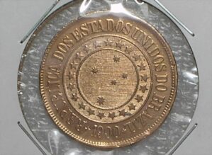 40 Réis - 1900 - República - Soberba e mais = BELA - Bronze