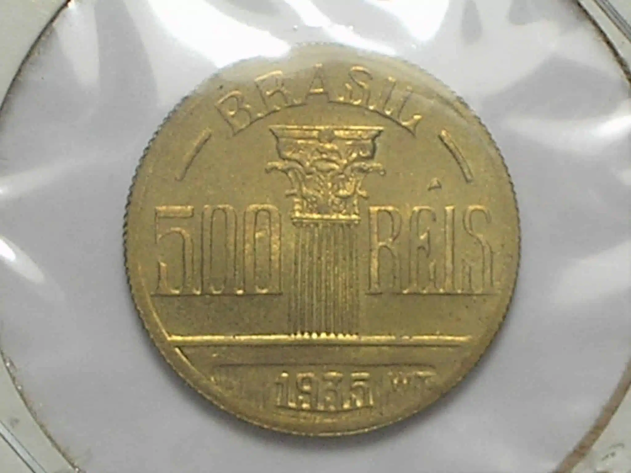 500 Réis - 1935 (Regente Feijó) / Flor de Cunho - Rara