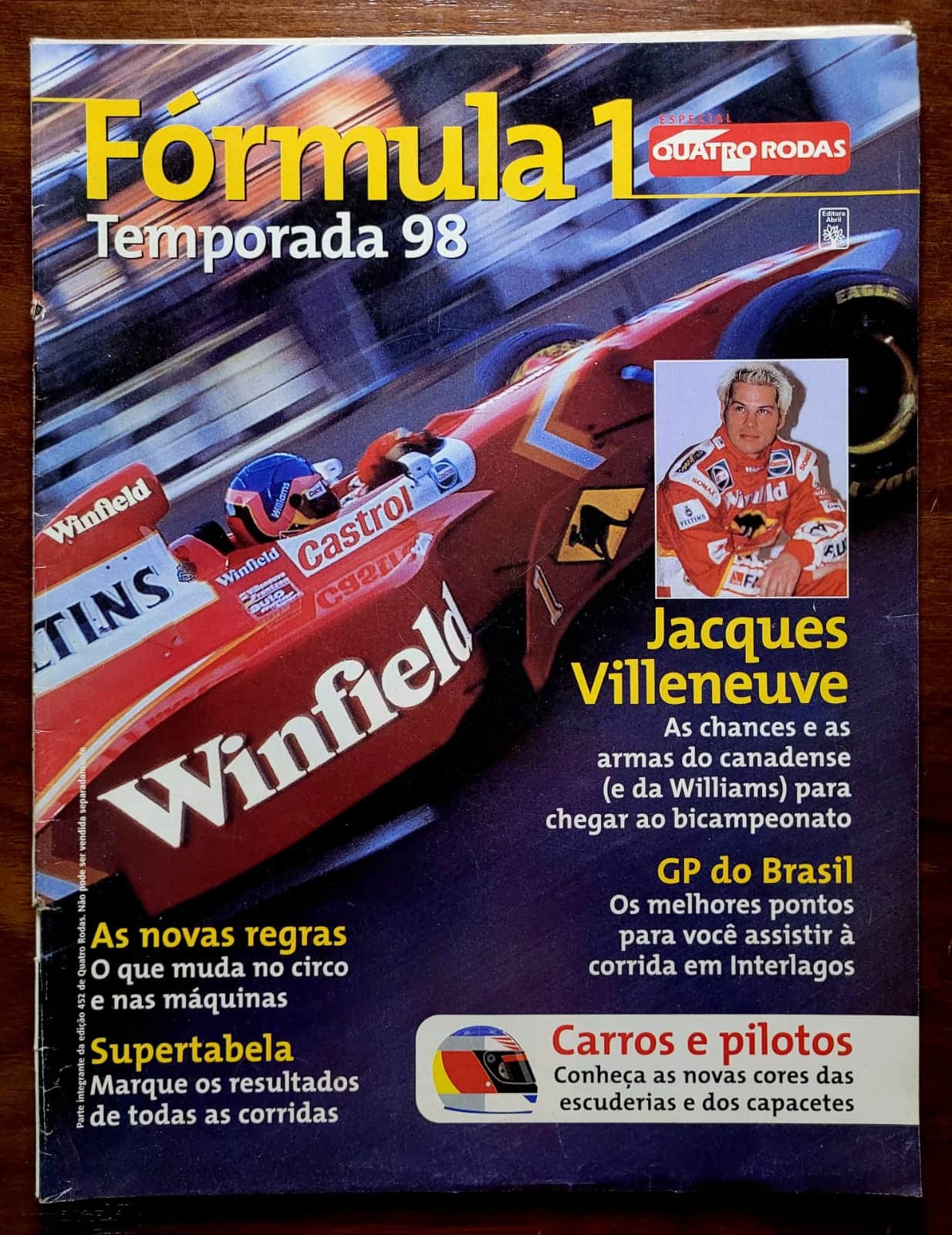 Formula 1 Temporada 98 Especial Quatro Rodas 1 Casa do Colecionador