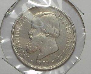 . Brasil - 1.000 Réis - 1884 / P.II - Prata - Soberba