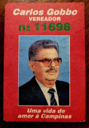 Calendário de Bolso (Tema Política) Ano Não Informado - Carlos Gobbo - Vereador - Campinas