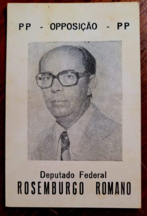 Calendário de Bolso (Tema Política) Rosemburgo Romano (PP) Deputado Federal - Ano 1982