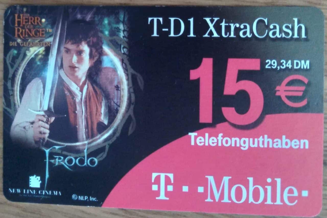 Cartao Telefone Alemanha Telefon Pre Senhor Dos Aneis Frodo