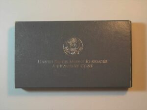 - Estados Unidos) 50 Cents e 1 Dollar - 1991-s - Two cois Silver proof Set - Co/Ni Set / Mount Rushmore Anniversary / No estojo de luxo com Certificado