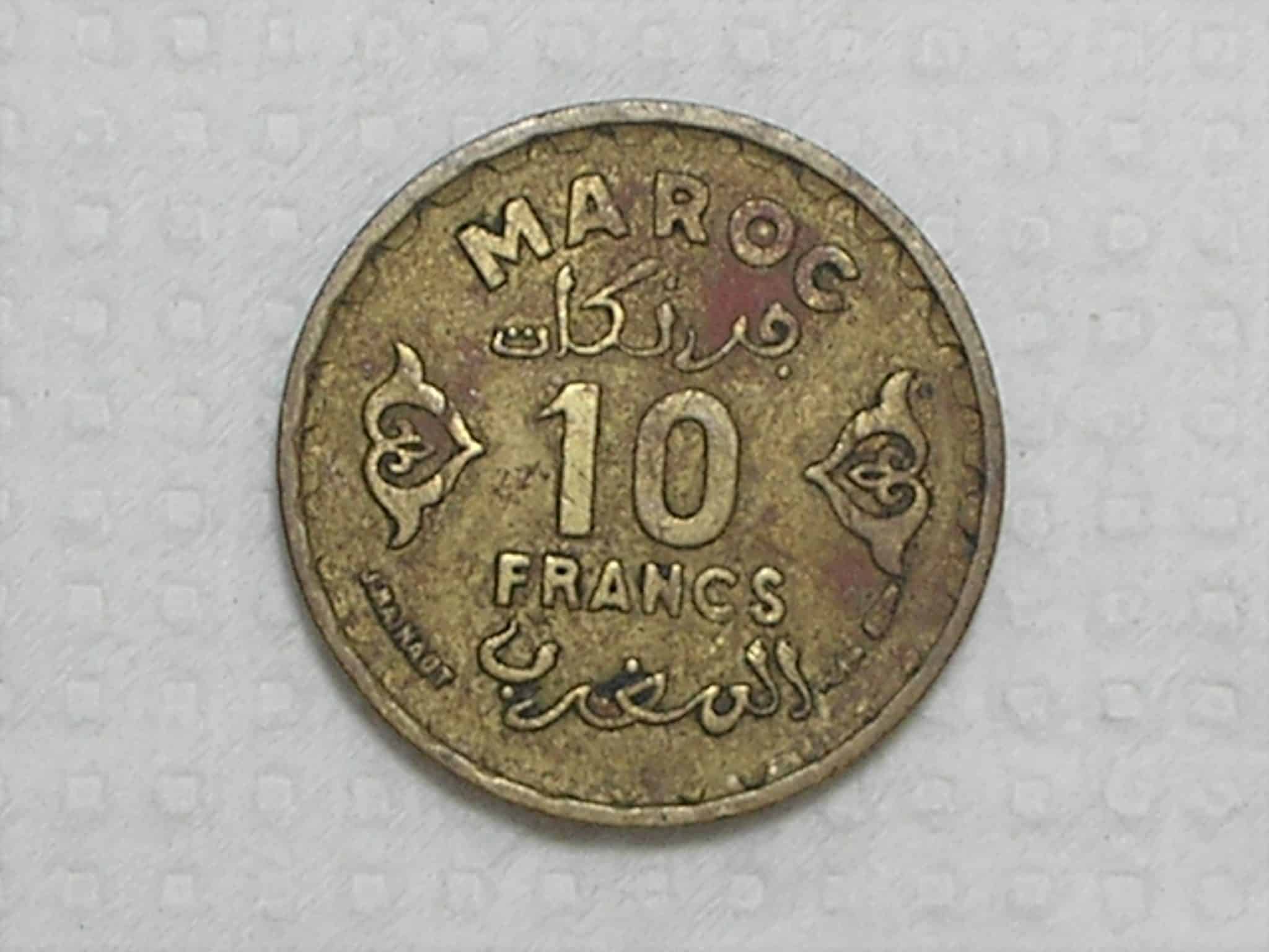 Marrocos) 10 Francs - 1952 / Ah-1371 / Al / box45.2
