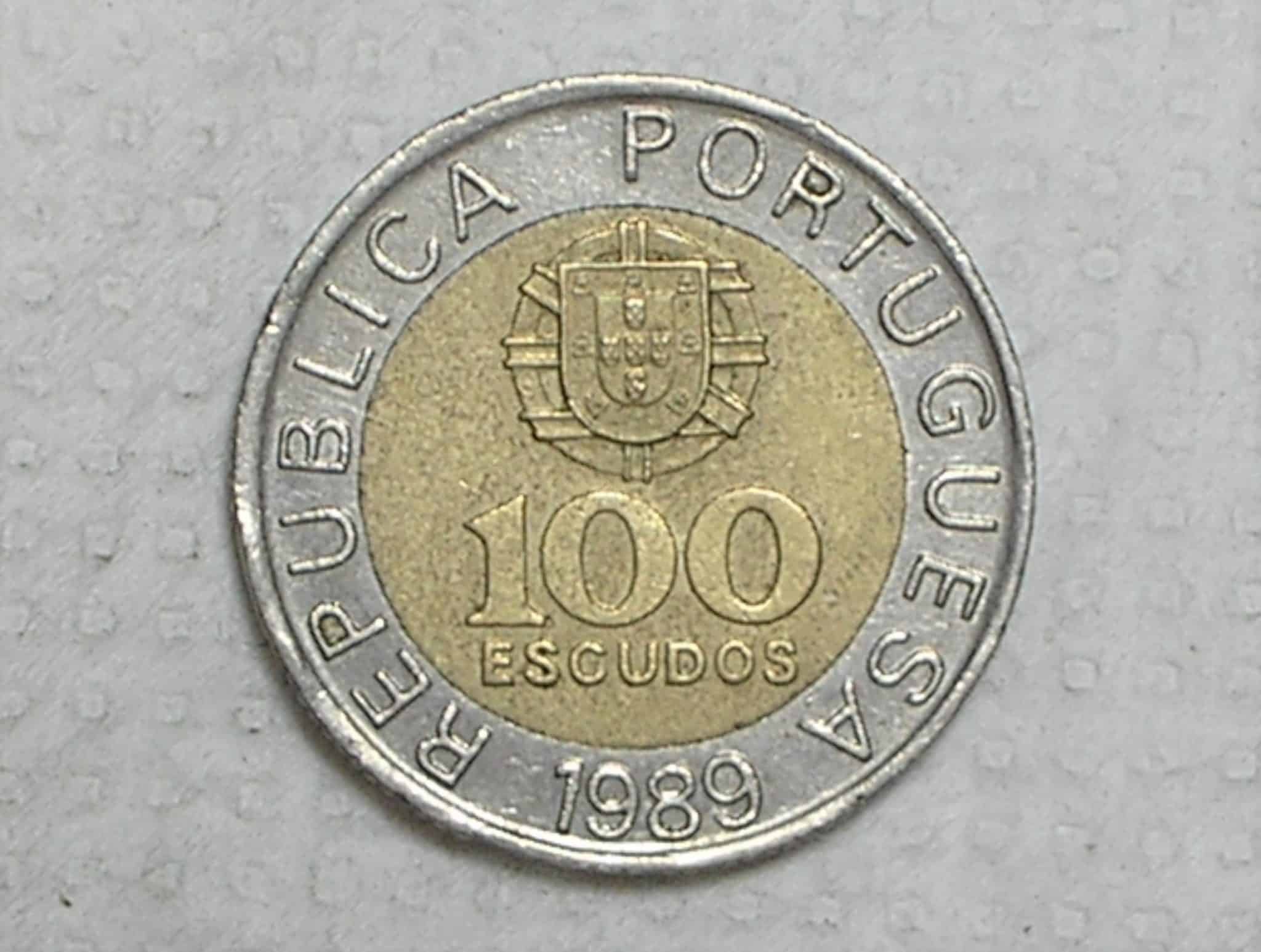 Portugal) 100 Escudos - 1989 / Bimetal. / Fc / box46.2