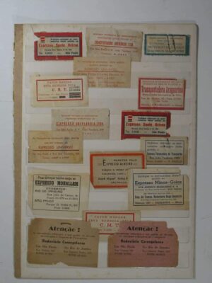 = Raros 16 Recibos De Transportes Antigos. Decads de 1920/30/40 - S.Paulo e Minas / Estão em perfeito estado de conservação - como novos
