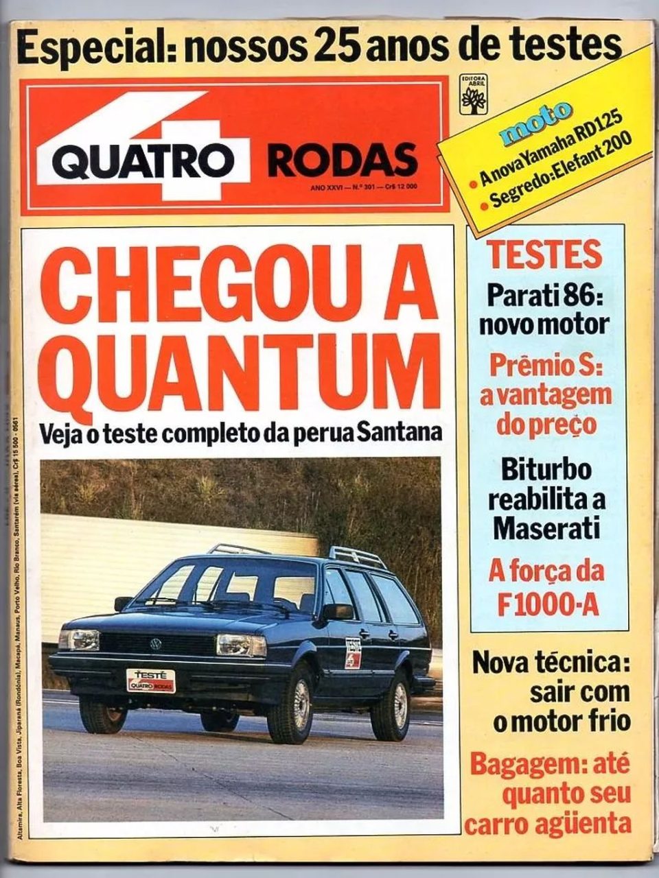 Revista 4 Quatro Rodas Nº 301 - Teste Ford F 1000a - 1985