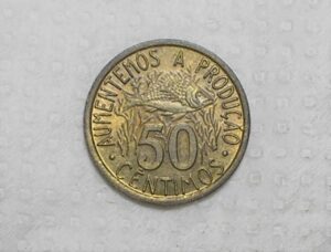 São Thomé e Principe) 50 Centimos - 1977 - Aumentamos a produção / Fao / Rara / Brass / box46