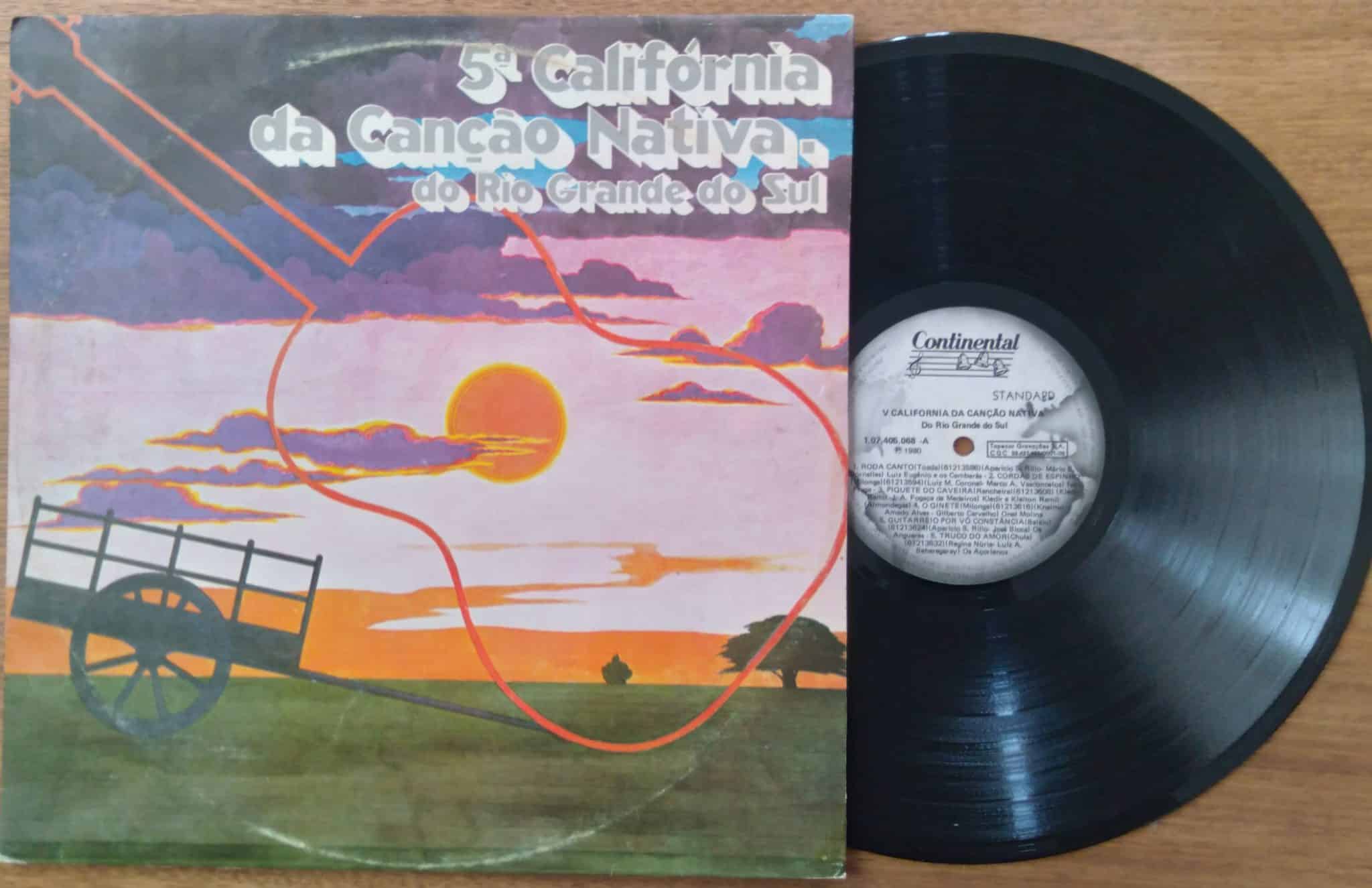 Vinil lp 5^ Califórnia da Canção Nativa Folclore RS. Os Cambarás Almôndegas Ivo Fraga.