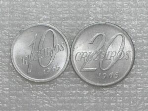 10 / 20 Cruzeiros - 1965 / Flor de cunho