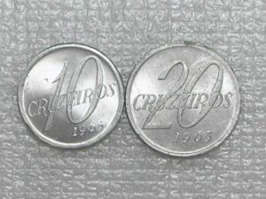 10 / 20 Cruzeiros - 1965 / Flor de cunho