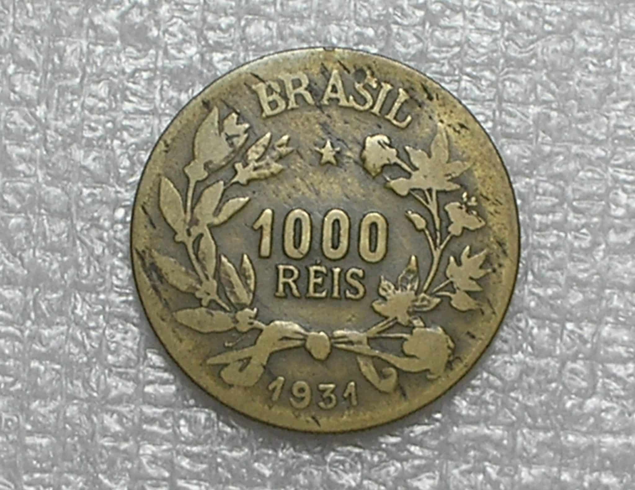 | Casa do Colecionador 1.000 Réis - 1931 - Símbolo da fortuna / Bz/Al