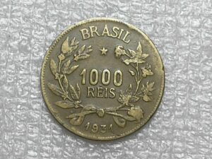 1.000 Réis - 1931 - Símbolo da fortuna / Bz/Al - Mbc/Sob