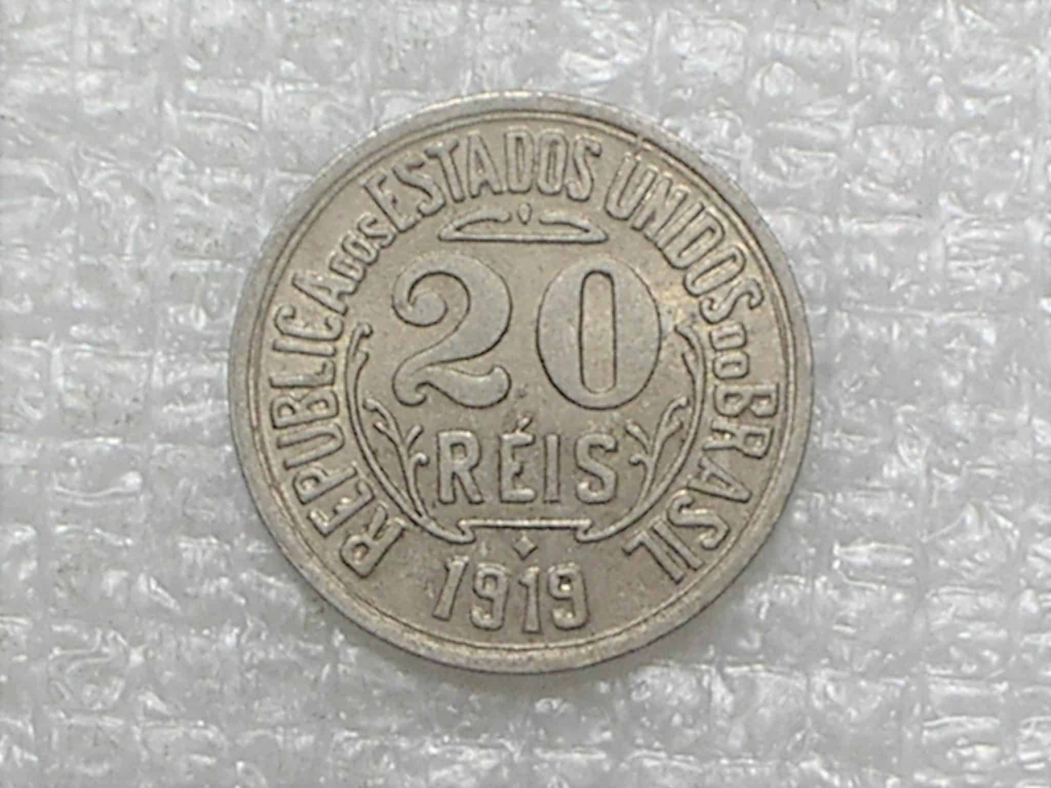 20 Réis - 1919 / Ponto entre 20 (2.0) - Variante rara / Soberba