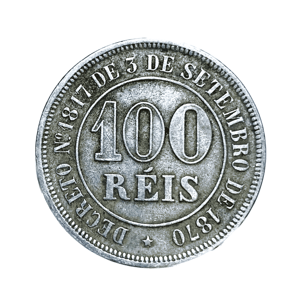 MOEDA 100 RÉIS 1885 CUPRO-NÍQUEL MBC/SOB [BRASIL/IMPÉRIO]