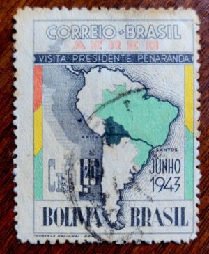 Aéreos - RHM A047 (Usado) Visita do Presidente Peñaranda da Bolívia - 30/06/1943 (Selos do Brasil)