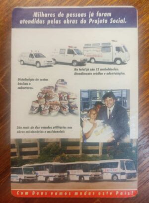 Calendário de Bolso (Tema Política) Glycon Terra Pinto Júnior (PL) e Glycon Terra Pinto (PPB) Deputado Federal e Estadual - Ano 1998