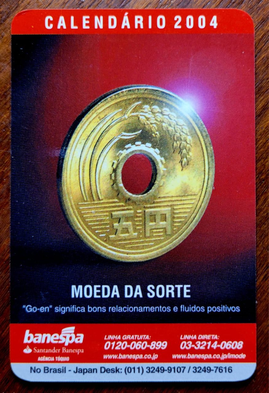 Calendário de Bolso (Tema Propaganda) Banco - Banespa - Agência Tóquio - Calendário Estrangeiro - Japão - Ano 2004