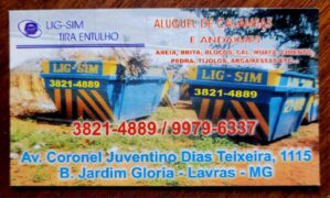 Calendário de Bolso (Tema Propaganda) Lig-Sim Tira Entulho - Lavras/MG - Ano 2006