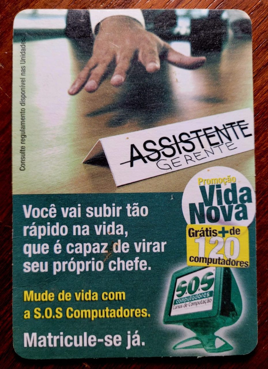 Calendário de Bolso (Tema Propaganda) SOS Computadores - Ano 2004