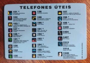 Calendário de Bolso (Tema Telefones Úteis) Ano 2000