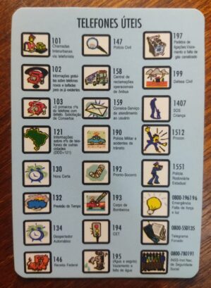 Calendário de Bolso (Tema Telefones Úteis) Ano 2001