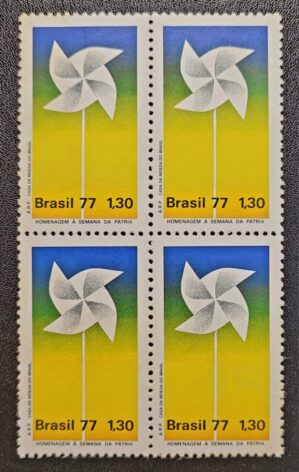 Comemorativos - RHM C1005 (Quadra) Semana da Pátria - 01/09/1977 (Selos do Brasil)