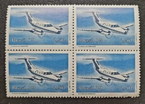 Comemorativos - RHM C1102 (Quadra) 10 Anos de Criação da Embraer - 19/08/1979 (Selos do Brasil)