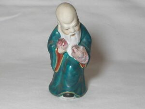 Escultura em porcelana policromada fosca e brilhante - Chines mestre - Sábio