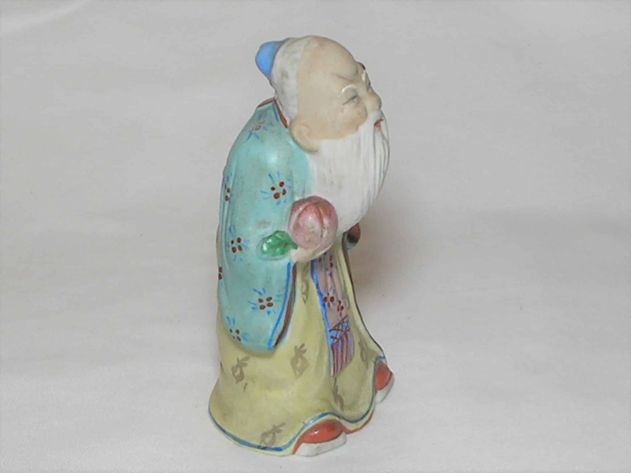 | Casa do Colecionador : Escultura em porcelana policromada fosca e brilhante - Chinês mestre - Sábio
