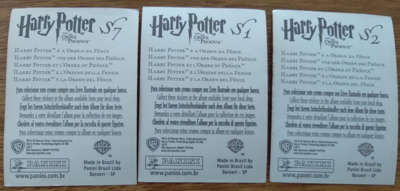 Figurinhas Harry Potter Ordem da Fênix impressão especial. Valor de cada. Figurinhas Harry Potter Ordem da Fênix impressão especial. Valor de cada.
