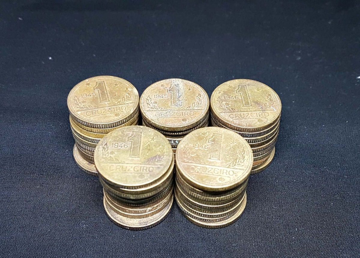 150 moedas de 1 cruzeiros para fabricação de aliança de moeda antiga coleção artesanato aleatórias