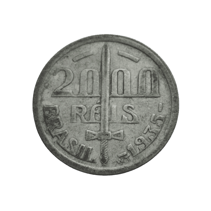 Brasil 2000 Reis 1935 Caxias Prata Casa do Colecionador